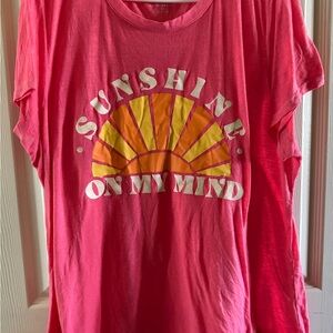 Lane Bryant Pink Textured Tee